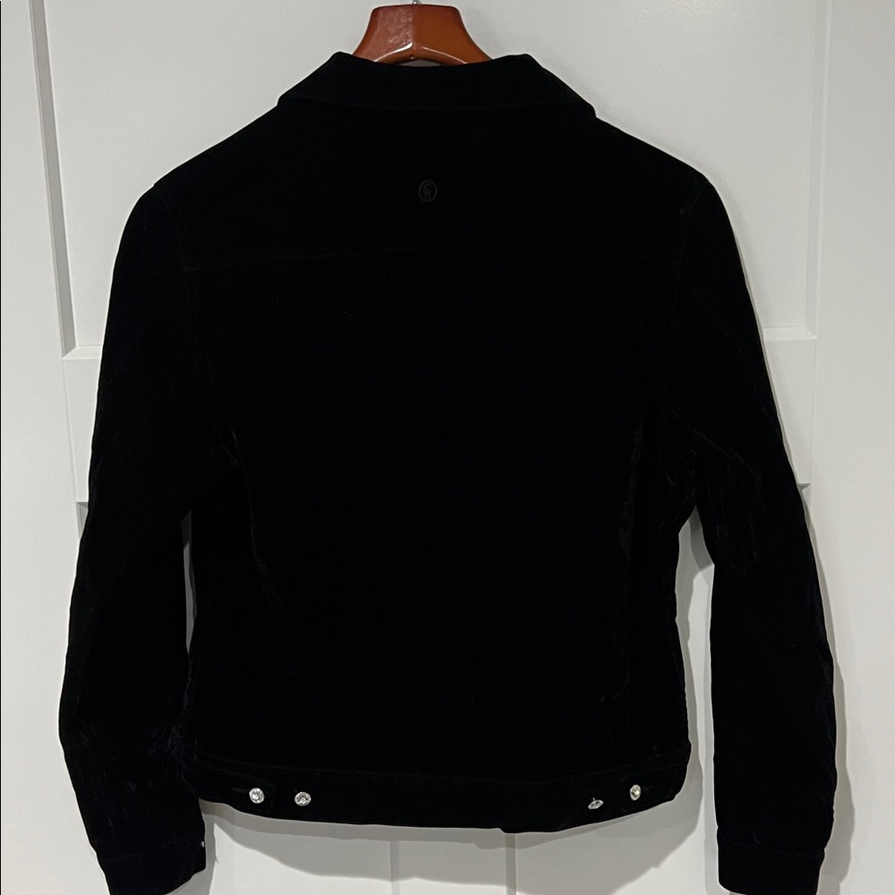 Vintage Christine Alexander Black Velvet Jacket Rhinestones Button size S - Picture 10 of 12